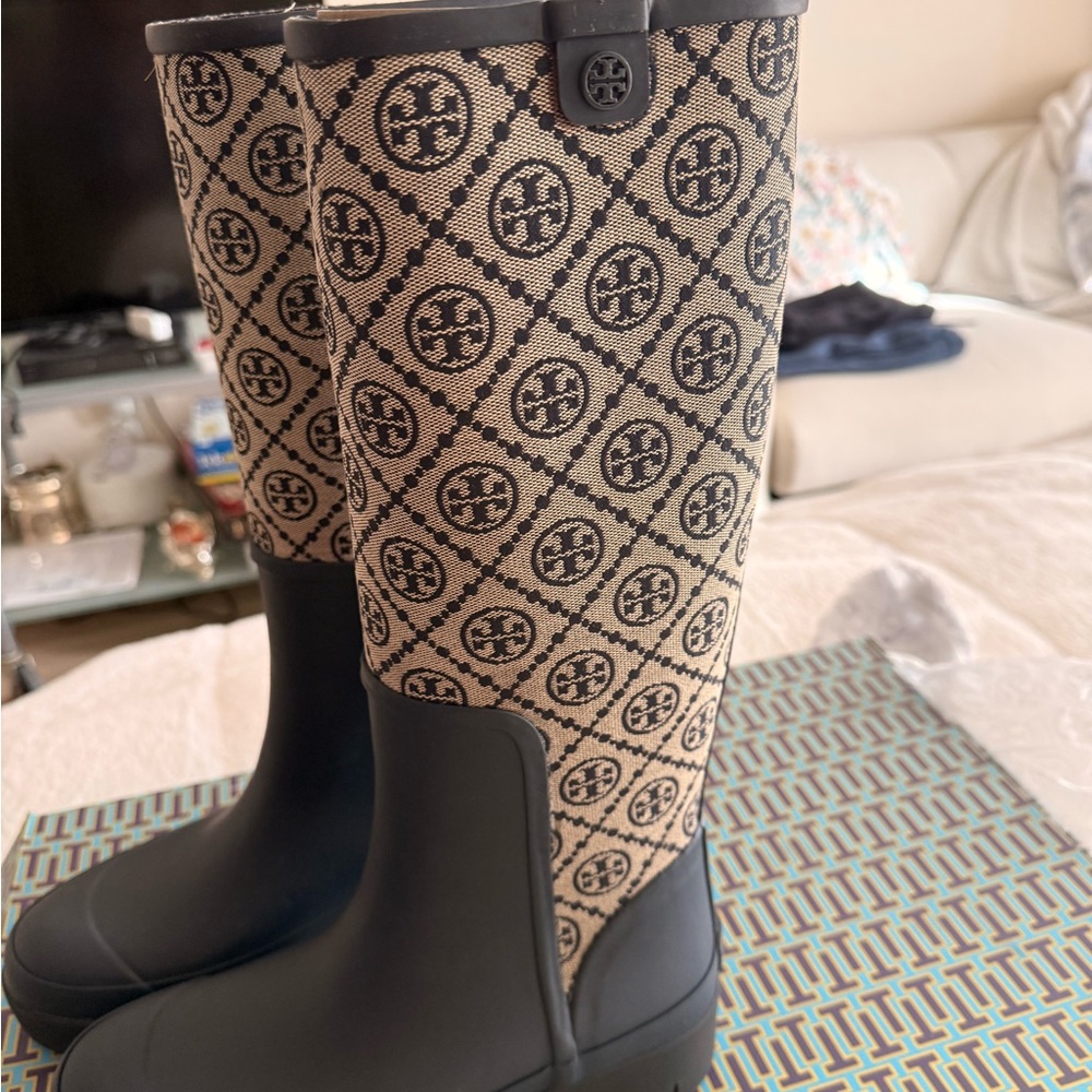 Tory Burch Perfect Navy Tall Boots - Picture 2 of 9